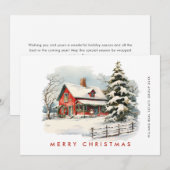 Retro Red Boerderij Barn Christmas Corporate Feestdagenkaart (Voorkant / Achterkant)