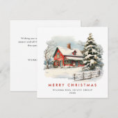 Retro Red Boerderij Barn Christmas Corporate Feestdagenkaart (Voorkant / Achterkant)