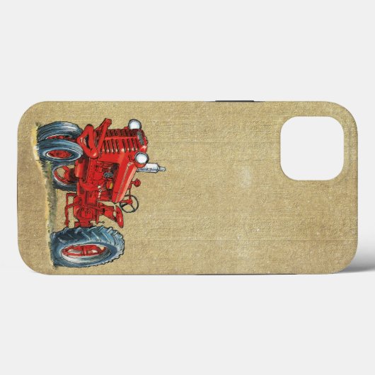 Retro Red Boerderij Tractor Case-Mate iPhone Case (Achterkant (horizontaal))
