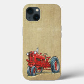 Retro Red Boerderij Tractor Case-Mate iPhone Case (Achterkant)