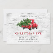 Retro Red Boerderij Truck Birch Kerstfeestdag Kaart (Voorkant)