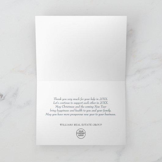 Retro Red Boerderij Truck kerst Corporate Holiday Bedankkaart (Binnen)