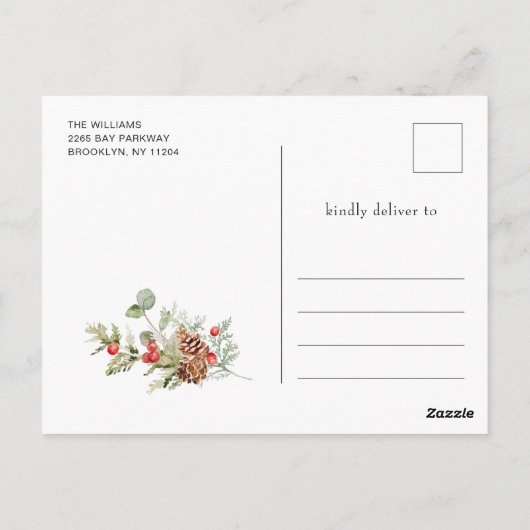 Retro Red Boerderij Truck Kerstgroet Holiday Briefkaart (Achterkant)