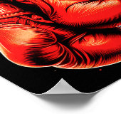 Retro Red Boxing Ghandschoenen  Boxer Poster (Hoek)