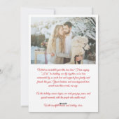 Retro Red Calligraphy Married Little Christmas Feestdagenkaart (Achterkant)