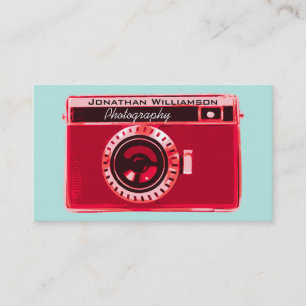 Retro Red Camera Fotografie Visitekaartjes