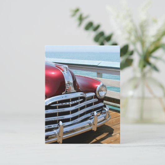 Retro Red Car Briefkaart (Staand voorkant)