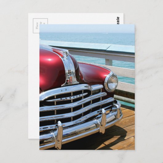 Retro Red Car Briefkaart (Voorkant / Achterkant)