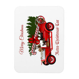 Retro Red Car-kerstboom Magneet