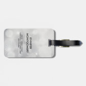 Retro Red Car met kerstboom Bagagelabel (Achterkant horizontaal)