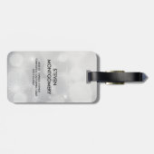 Retro Red Car met kerstboom Bagagelabel (Achterkant horizontaal)