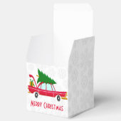 Retro Red Car met kerstboom Bedankdoosjes (Geopend)