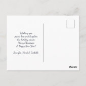 Retro Red Car met kerstboom Briefkaart (Achterkant)