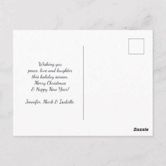 Retro Red Car met kerstboom Briefkaart (Achterkant)