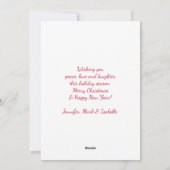 Retro Red Car met kerstboom Feestdagenkaart (Achterkant)