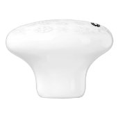 Retro Red Car met kerstboom Keramische Knop (Zijkant)