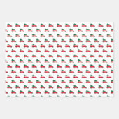 Retro Red Car met kerstboom op dak Inpakpapier Vel (Voorkant)