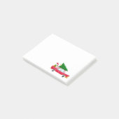Retro Red Car met kerstboom Post-it® Notes (Schuin)