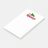 Retro Red Car met kerstboom Post-it® Notes (Schuin)