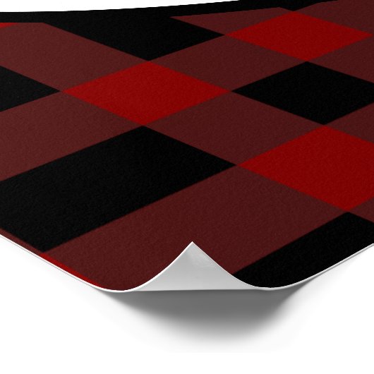 Retro Red Car met kerstboom Poster (Hoek)