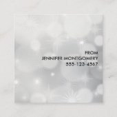 Retro Red Car met kerstboom Vierkante Visitekaartje (Achterkant)