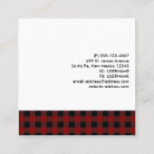 Retro Red Car met kerstboom Vierkante Visitekaartje (Achterkant)