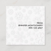 Retro Red Car met kerstboom Vierkante Visitekaartje (Achterkant)