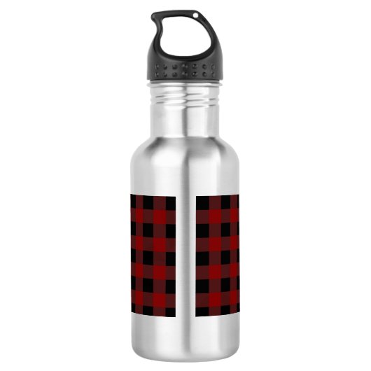 Retro Red Car met kerstboom Waterfles (Achterkant)