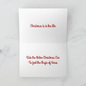 Retro Red Car-Wenskaart met kerstbomen Feestdagen Kaart (Binnen)