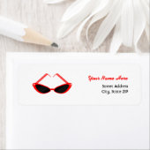 Retro Red Cat Eye Zonnebril Etiket (Insitu)