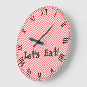 Retro Red Checkered Wall-klok Grote Klok (Hoek)