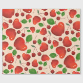 Retro Red Cherry Fruit Orchard Pattern Gift Cadeaupapier (Vlak)