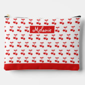 Retro Red Cherry Pattern Wit Gepersonaliseerd Etui (Voorkant)