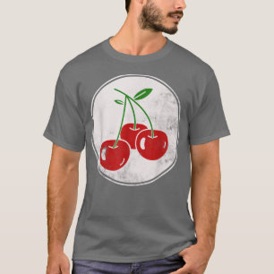 Retro Red Cherry Triple Cherries Fruit Lover T-shirt