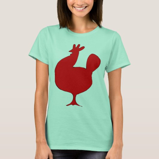 Retro Red Chicken T-shirt (Voorkant)