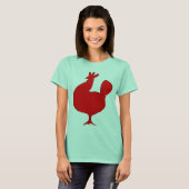 Retro Red Chicken T-shirt (Voorkant volledig)