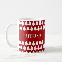 Retro Red Christmas Modern Minimal Unique Custom Koffiemok