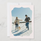 Retro Red Christmas Party Striped Invitation Kaart (Achterkant)