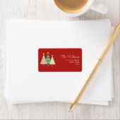 Retro Red Christmas retouradres Etiket (Insitu)