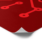 Retro Red Circuit Board Tech Pattern Poster (Hoek)