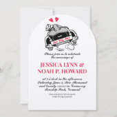 Retro Red Classic 50s Cabriolet Kaart (Voorkant)