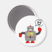 Retro Red Claw Robot Magneet (Voorkant / Achterkant)