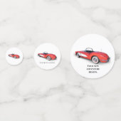 retro red convertible corvette confetti (Achterkanten)