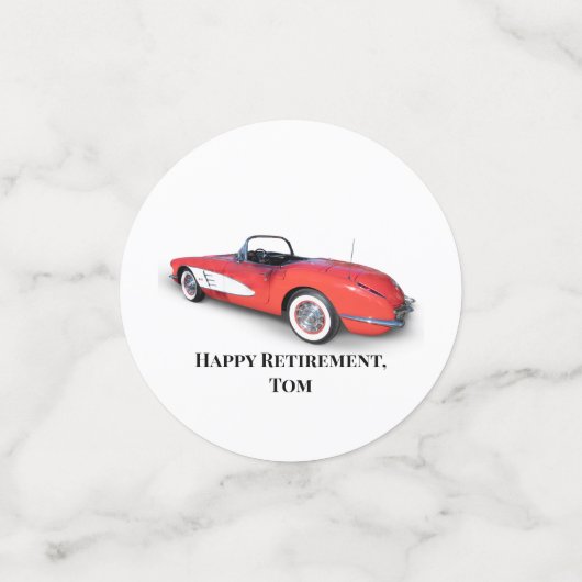 retro red convertible corvette confetti (Kleine voorkant)