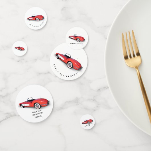 retro red convertible corvette confetti (Groep)