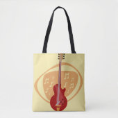 Retro Red Cool Guitar Tote Bag (Voorkant)