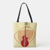 Retro Red Cool Guitar Tote Bag (Achterkant)