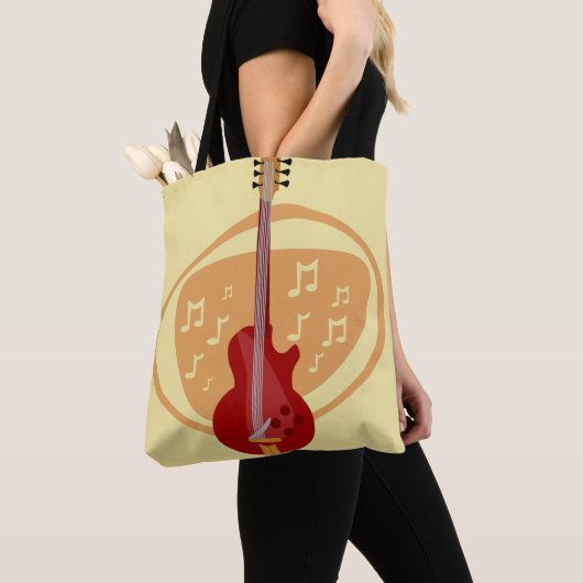 Retro Red Cool Guitar Tote Bag (Dichtbij)