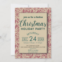 Retro Red Cosy Vibe Kerstvakantie Kaart