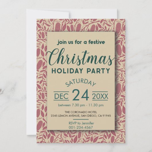 Retro Red Cosy Vibe Kerstvakantie Kaart (Voorkant)